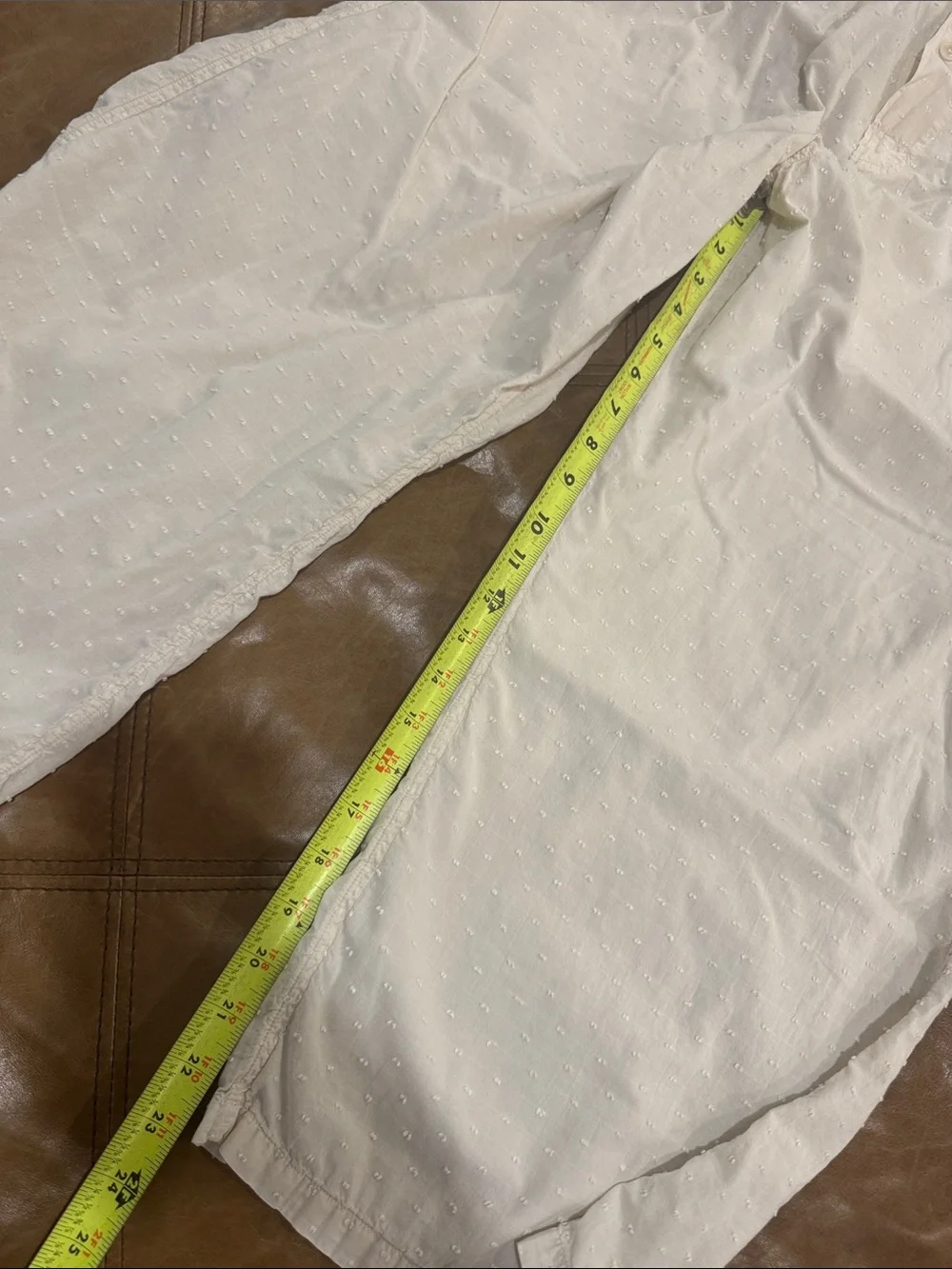 Rudy Jude Tony Swiss Dot Natural Wide-Leg Cotton Gauzy Lounge Trousers Small